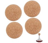 OLYCRAFT 4 tappi a sfera in sughero di legno da 7 cm per bottiglie di vino e caraffe, tappo per bottiglia di vino a bocca larga, accessori per decanter di vino