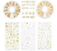 OLYCRAFT 444 pz Cielo Stellato Riempitivi in Resina Dorata Cabochon in Lega Costellazioni Ciondolo Resina Epossidica Forniture con 3 Fogli di Adesivi Autoadesivi per Nail Art l'artigianato in resina