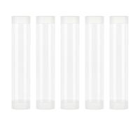 OLYCRAFT 5 Set Tubi di Plastica Trasparenti Per Conservazione 40x205mm Tubi Cavi Trasparenti In Plastica con Coperchio Tubo Cavi Trasparente per Perline Sali Da Bagno Contenitori per Matrimoni