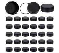 OLYCRAFT 50 tappi di plastica neri a vite, diametro interno 37,5 mm, tappi per brocca per bottiglie, coperchi in plastica nera, tappi di ricambio per bottiglie di succo