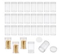 OLYCRAFT 50 tubi per monete da mezzo dollaro adatti per mezzo dollaro da 29 | 5,7 x 3,3 cm, coperchio a vite sicuro, portamonete in plastica resistente, tubo portaoggetti per raccolta e organizzazione di