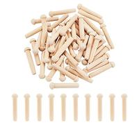 OLYCRAFT 50Pz Mini pioli asse legno 47mm non rifiniti pioli legno vuoto fungo pioli legno BurlyWood pioli asse si adatta 8mm foro ruota legno per fai da te ruota legno Trian auto artigianato forniture