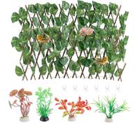 OLYCRAFT 5pz Pianta Artificiale per Acquario con 6 ventose In Plastica Set di Decorazioni per Acquario Piante Acquatiche Artificiali per Paguri Pesci Rossi Pesci Betta per Acquario per Casa e Ufficio