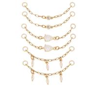 OLYCRAFT 6 Confezione Connettore per Orecchini a Catena Dorato 55-59mm Connettori per Orecchini a Doppia Perforazione con Charm in Zircone Cubico Catenella Pendente Convertibile per Doppi Piercing