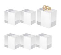 OLYCRAFT 6pz Cubi in Acrilico Trasparente 4x4x3cm Blocchi quadrati in acrilico lucido Blocco Espositore Cubo Acrilico Espositore quadrato in acrilici per anelli gioielli vetrine espositori base