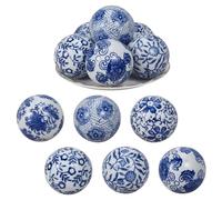 OLYCRAFT 6pz Palline di Porcellana Blu e Bianca 6cm Perline Decorative Fatte A Mano In Stile Cinese con Foro 2.5mm per Centrotavola Ciotole Vasi Vassoi Tavoli Decorazioni per Le Feste In Casa-6 stili