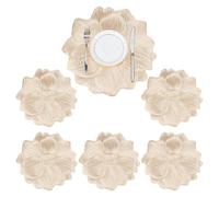 OLYCRAFT 6pz Tovagliette con Fiori Dorati Tovagliette Rotonde Dorate 381x388mm per Set Da Pranzo Tovaglietta con Fiori 3D Creative Lavabili Impermeabili per Casa Sala Da Pranzo Festa di Nozze