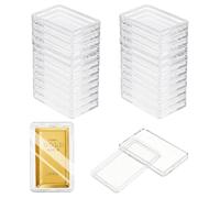 OLYCRAFT 70 pz 1 oz Scatola di plastica per Monete in PVC a rettangolo 51x29mm di Diametro Interno Trasparente Silver Bar Holder Silver Lingotti Contenitore Trasparente in Plastica