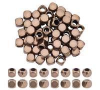 OLYCRAFT 80 perline distanziali in ottone con foro da 4 mm, in ottone e cubico, distanziatori a forma di barile in ottone, a forma di cubo, fatti a mano, per gioielli fai da te e artigianato