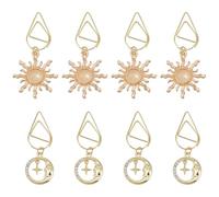 OLYCRAFT 8Pcs 2 Stili Stella Luna Graffette 45~55mm Lega Ciondolo Fermacarte Metallo Graffetta Ciondolo Oro Graffetta Creativa Graffetta per Ordinamento e Organizzazione Documenti cartacei