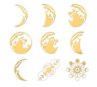 OLYCRAFT 9 adesivi in metallo dorato da 4 x 4 cm, adesivi a forma di luna, autoadesivi a tema fantasia, adesivi epossidici dorati per album fai da te, resina epossidica, artigianato, decorazione per