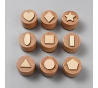 OLYCRAFT 9 stili di forme geometriche marcatori in legno per Play-Doh 41 x 29 mm, conchiglie marcatori per argilla, modelli marini per ceramiche, marcatori per fai da te album Scrapbooking artigianale