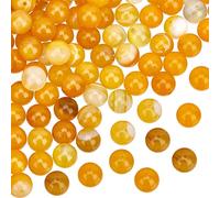OLYCRAFT 95Pcs Perle agata a righe naturali 8mm Perle agata a fascia gialla Perline pietra preziosa rotonde Perline pietra energia Perline allentate per collana braccialetti Creazione gioielli