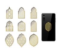 OLYCRAFT 9pcs 4x4cm Modello Islamico Adesivi in Metallo Moschea Finestra Autoadesivo Oro Tema Islamico Metallo Oro Adesivi per Scrapbook Fai da te Resina Artigianato Decorazione Telefono