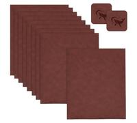 OLYCRAFT 9pz 260x320mm Saddle Brown Faux Leather Sheet Large Size Laserable Similpelle Fogli Incisione Laser PU Pelle Grezza Similpelle Ferro da Stiro su Toppe per Cappelli Fai da Te Portachiavi