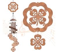 OLYCRAFT Campanelli Eolici Campanello Eolico con Quadrifoglio Portafortuna Campanello Eolico Commemorativo per il giorno di San Patrizio da Appendere Nel Patio Nel Giardino di Casa o Come Decorazione