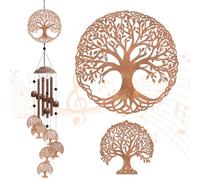 OLYCRAFT Carillon A Vento Albero Della Vita Carillon A Vento per Esterni Carillons A Venti In Ferro Carillons A Venti Commemorativo Regali per Patio Cortile Casa Giardino Decorazione Pendente - 79.9cm