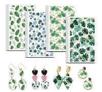OLYCRAFT Carta da Trasferimento in Argilla Fogliare 4 Disegno 24 Pezzi Carta da Trasferimento per Fogli di Argilla Polimerica Foglie Tropicali Fogli di Trasferimento in Argilla Polimerica Foglia
