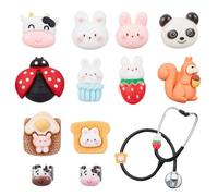 OLYCRAFT Ciondoli a forma di stetoscopio, in resina, con nome, targhetta identificativa, stetoscopio, accessori per dottori, infermieri, assistenti medici, Smalto
