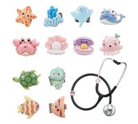 OLYCRAFT Ciondoli a stetoscopio in resina con ciondolo a forma di stetoscopio, targhetta con nome, stetoscopio, accessori per dottori, infermieri, assistenti medici, Metallo non prezioso