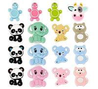 OLYCRAFT Koala, tartaruga, elefante, panda da da 2 mm, estensibili per realizzare portachiavi, collane e braccialetti, 16 pezzi