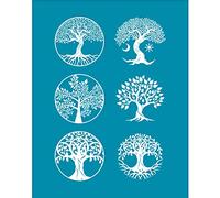 OLYCRAFT Stencil in Argilla 10 x 12,7 cm, Motivo Albero della Vita, Serigrafia per Pasta polimerica, Stencil per Serigrafia, Stencil per trasferimento a Rete a Tema vegetale Stencil a Rete