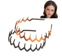 OLYGEE 2025 New U Shape Fashion Tooth Hair Comb Headband, High Cranium Head Bands for Women's Hair, Reversible Korean Headbands with Teeth for Women Gifts for Teen Girls (C)