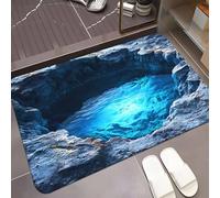 OLYGEE 3D Optical Illusion Vortex Hole Rug | Scary Bottomless Hole Design Mat | Non-Slip, Best for Living Room, Entrance & Pet Game (J,23.62 * 35.43in)