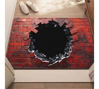 OLYGEE 3D Optical Illusion Vortex Hole Rug | Scary Bottomless Hole Design Mat | Non-Slip, Best for Living Room, Entrance & Pet Game (N,15.75 * 23.62in)