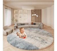 OLYGEE 55" Thick Baby Play Mat, 1.2" Cushioned Velvet Surface, High-Density Foam with Non-Slip Bottom - Soft & Safe Floor Mat for Infants, Toddlers, Tummy Time & Playpen Use (STYLE-D,55")