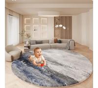 OLYGEE 55" Thick Baby Play Mat, 1.2" Cushioned Velvet Surface, High-Density Foam with Non-Slip Bottom - Soft & Safe Floor Mat for Infants, Toddlers, Tummy Time & Playpen Use (STYLE-G,31")
