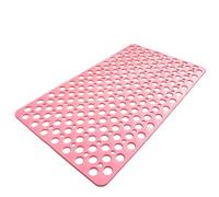 OLYGEE Casa and Beyond Shower Mat, Non Slip Showers Mats Soft Textured Design Quick-Drying, with Suction Cups and Drain Holes for Inside Shower (Pink,34.64 * 15.74in)