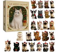 OLYGEE Cat Advent Calendar 2025, Advent+Calendar+for+Pets, 2D Flat Acrylic Cat Pendant Christmas Tree Ornament for Cats Lovers (1pcs)
