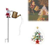 OLYGEE Christmas Santa Solar Kettle Lights Garden Lawn Decorative Lights, Waterproof Outdoor Decor for Pathway, Yard, Fence | Easy Hanging (1pcs)