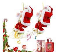 OLYGEE Climbing Santa on Rope-Santa Claus Musical Climbing Rope 2026 New Electric Battery Operated Toy Climbs Up and Down with Funny Musical for Christmas Tree Fireplace Home Décor (2pcs)