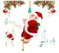 OLYGEE Climbing Santa on Rope-Santa Claus Musical Climbing Rope 2026 New Electric Battery Operated Toy Climbs Up and Down with Funny Musical for Christmas Tree Fireplace Home Décor (1pcs)