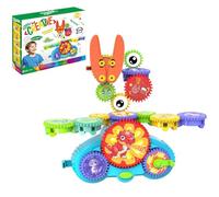 OLYGEE Creative Learning Building Blocks - Four Styles, Building Block Set, 13/18 Stem Learning Electric Gears, Assemble over 100 Shapes, Educational for Creativity (Dinosaurs - Set of 13)