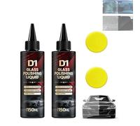 OLYGEE D1 Glass Polishing Liquid, 2025 Upgrade Car Glass Oil Film Remover and Auto Scratch Repair Compound, Removes Scratches & Wiper Marks with Sponge, Easy to Use for Auto Car Glasses (2pcs)