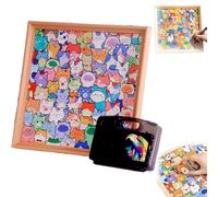 OLYGEE DIY Wooden Coloring Puzzles Cats, Wooden Cat Puzzle Frame, Cat Puzzles Decor for Home Decoration Craft Lover (36 colors)