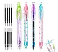 OLYGEE EZNFSW Dragonfly Pen with Moving Wings, Novelty Click Pens for Journaling (4pcs)