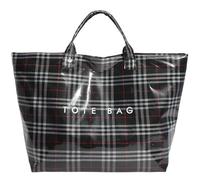 OLYGEE Festive Plaid PVC Tote Bag - Women's Christmas Print Handbag for Holiday Shopping & Gifts (Black)