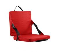 OLYGEE Folding Stadium Seats with Backrest Multipurpose Oxford Cloth Seat Pad with Pocket, Thick Cushion for Travel Camping Outdoor Lawn and Watching Football Games, Vamos (Red)