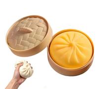 OLYGEE Giant Rainbow Dumpling Squishy - Stress Relief Sensory Toy for Adults & Kids, Soft Anxiety Fidget (Yellow)