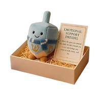 OLYGEE Hanukkah Emotional Support Plush, Hanukkah Stuffed Animal, Adorable Dreidel & Gelt Toy for Comfort & Joy (Blue)