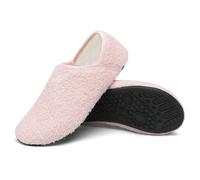 OLYGEE House Shoes Wide Toe Box Anti-Slip Sole Machine Washable Breathable Materials Relieves Heel & Arch Discomfort Naturally (Pink,39)