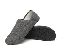 OLYGEE House Shoes Wide Toe Box Anti-Slip Sole Machine Washable Breathable Materials Relieves Heel & Arch Discomfort Naturally (Gray,38)
