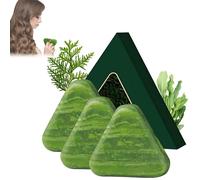 OLYGEE Nature Triangle Shampoo Bar, Nature Seven Green Soap Shampoo Bar, Ultimate Solution for Healthy Hair Growth, Calming & Strengthens Hair for Women Mens Reducing Hair Loss (3pcs)