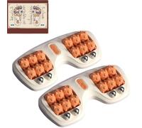 OLYGEE Portable Dual Foot Massage Roller for Plantar Fasciitis Relief, Upgraded Foot Roller Massager to Improve Circulation & Pain Relief, Portable Reflexology Tool for Home & Office (Orange,2pcs)