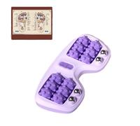 OLYGEE Portable Dual Foot Massage Roller for Plantar Fasciitis Relief, Upgraded Foot Roller Massager to Improve Circulation & Pain Relief, Portable Reflexology Tool for Home & Office (Purple,1pcs)