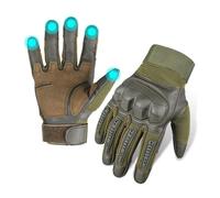 OLYGEE Ruck & Recon Tactical Gloves, Tactical Gloves for Men with Hard Shell & Palm Padding, Touchscreen Capable (Green,XXL)